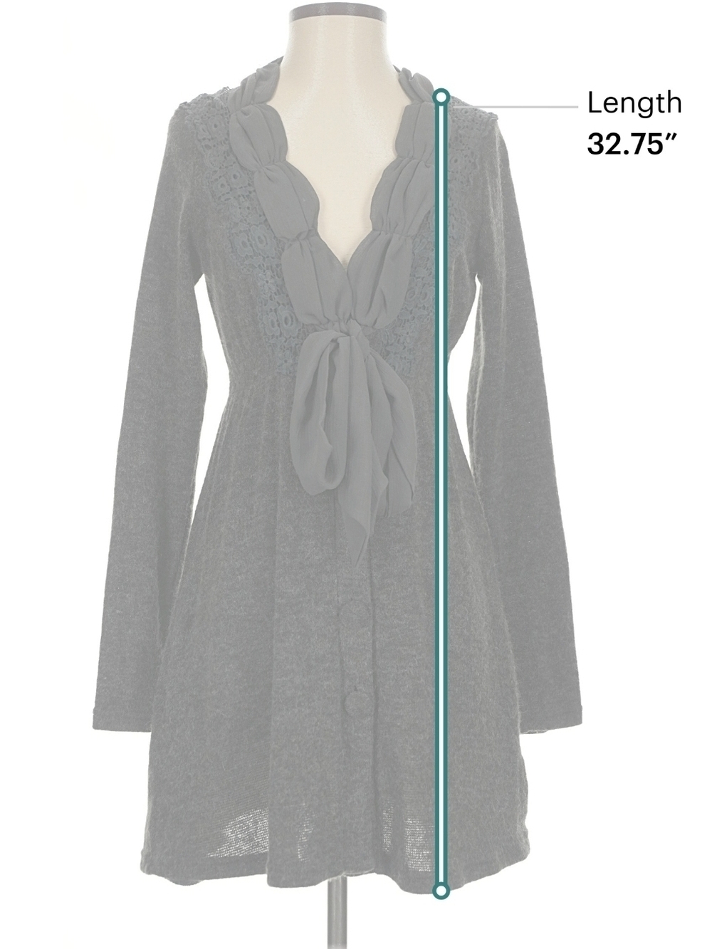 A'reve Charcoal Gray Sweater Dress Size S - Picture 5 of 11